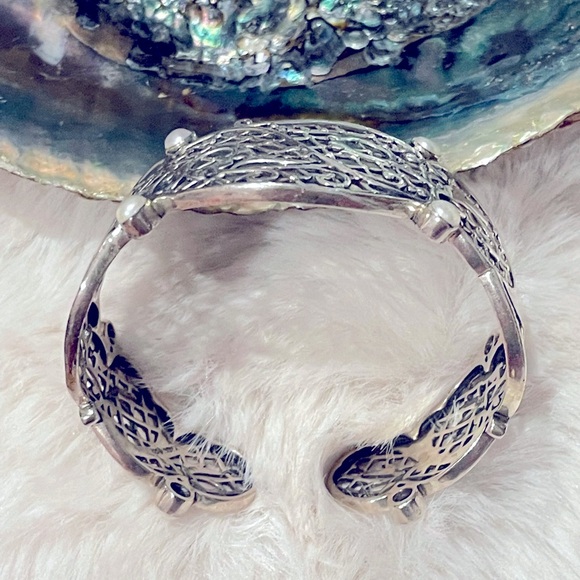 Silpada Incentive Filigree 925 Sterling Silver and pearls Cuff Bracelet. RARE! - Picture 6 of 8